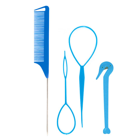 Hair Braiding Tools Comb Set Hairdressing Tress Device Hair Puller Pin Four-piece Set Household Modeling Tail Comb New