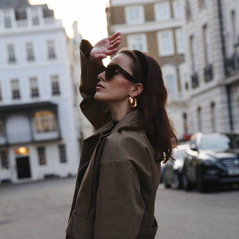 Fashion Gold Minimalist Style Folds Elegant Personality Earrings