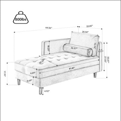 Velvet Chaise Longue