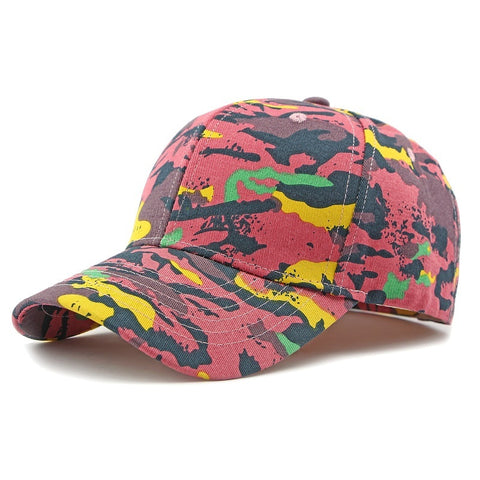 Camouflage Cotton Baseball Cap Outdoor Sun Protection Sports Hard Top Peak Cap