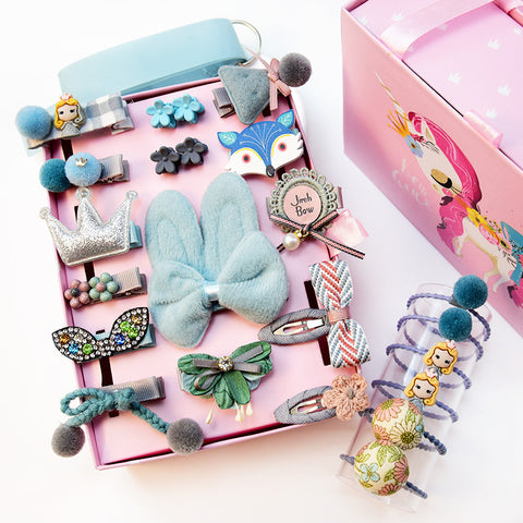 24-piece Children's Day Gift Children's Hairpin Headdress Girls Baby Hair Clip Cute Princess Hair Accessories Set