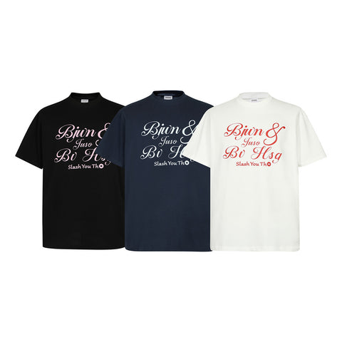 Fashion Hand-painted Art Letter Short Sleeve Men