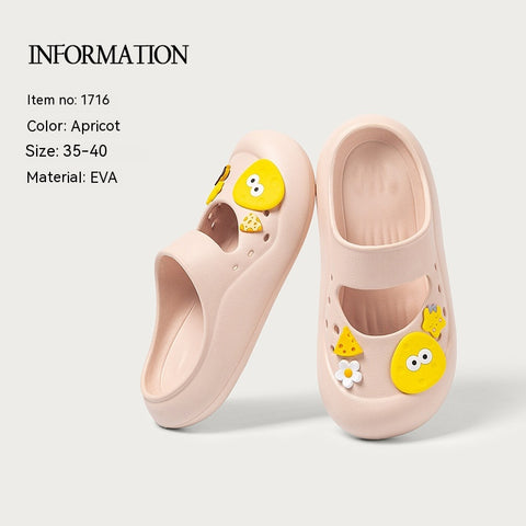 Cute Hole Shoes Women's Outer Wear Closed Toe