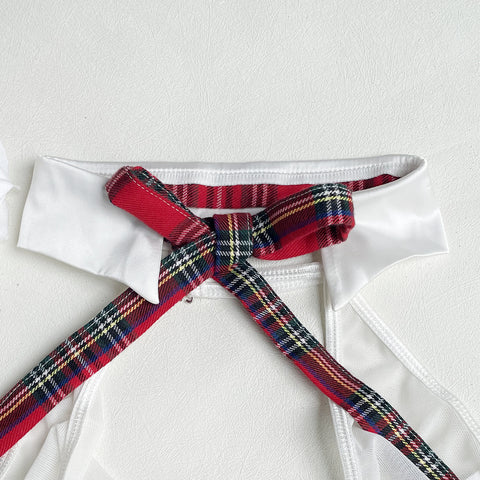 Naughty Transparent Dress Mesh Underwear Women's School Uniform Cute