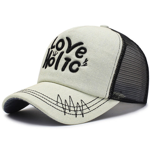 Spring And Summer Fashion Embroidery Alphabet Peaked Cap Outdoor Travel