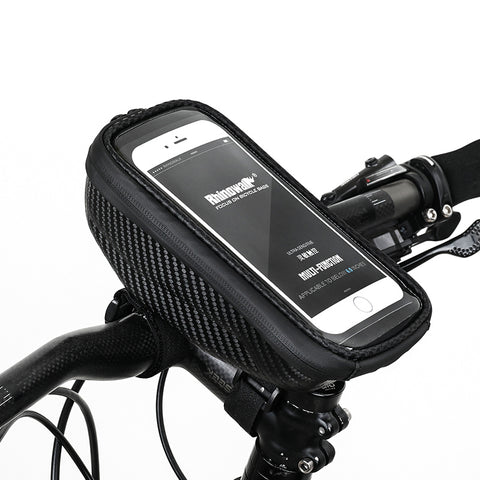 Bicycle touch screen handlebar bag on tube bag