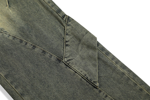 Washed Denim Overalls For Men