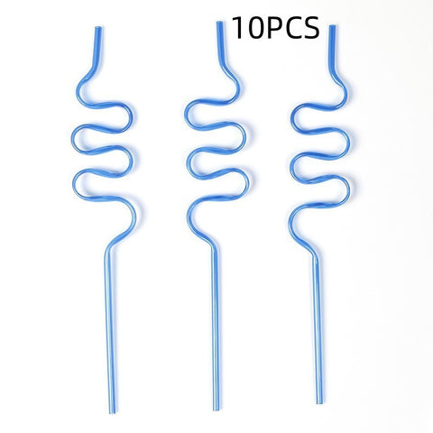 Disposable Plastic Straw With Crystal Shape