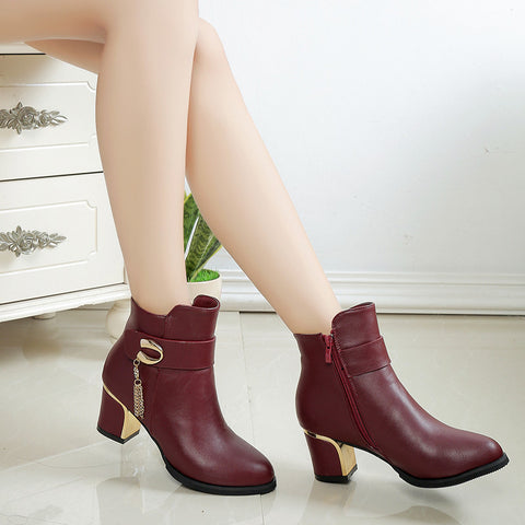 Foreign trade 2021 autumn and winter new style Martin boots, high heel heel high heel side zipper big code bare boots single boots tide