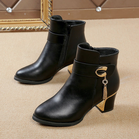 Foreign trade 2021 autumn and winter new style Martin boots, high heel heel high heel side zipper big code bare boots single boots tide