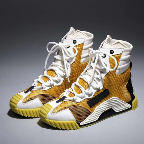 Fashion Color Matching High-top Casual Breathable Couple Sneakers