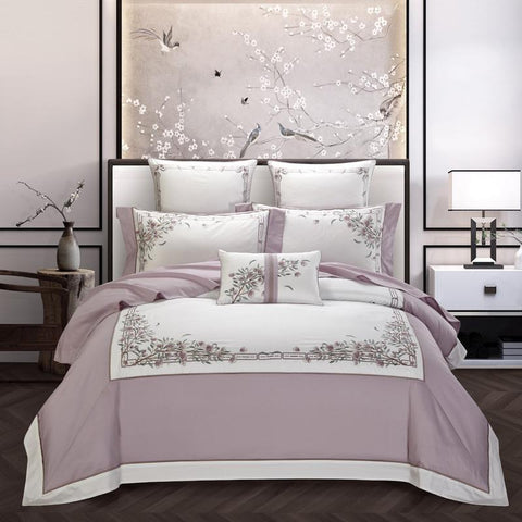 New Chinese Style Cotton 60s Long-staple Cotton Four-piece Cotton Embroidery Hotel Four-piece Hotel