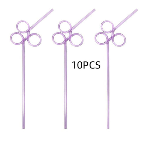 Disposable Plastic Straw With Crystal Shape