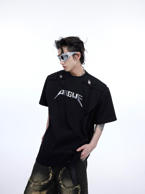 Three-dimensional Cutting Piece Padded Shoulder Short Sleeve