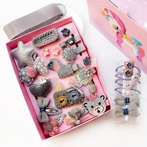 24-piece Children's Day Gift Children's Hairpin Headdress Girls Baby Hair Clip Cute Princess Hair Accessories Set