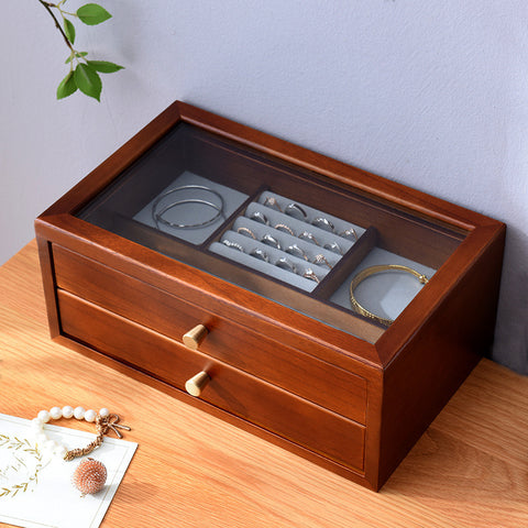 Simple Wooden Jewelry Storage Makeup Box