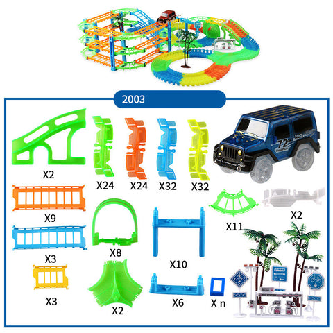 Electric light 2 in 1 track car set