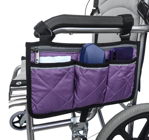 Wheelchair side storage bag