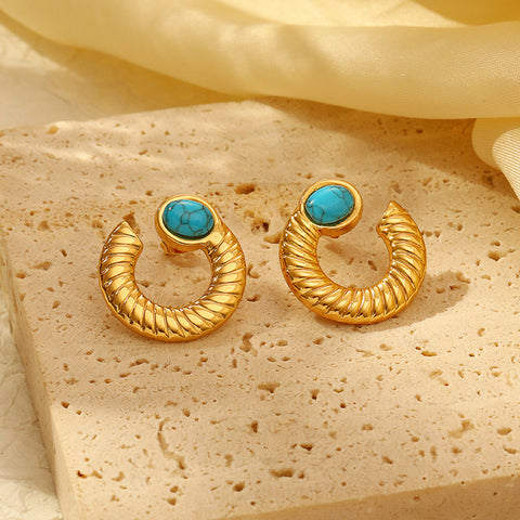 Summer New Electroplating Stainless Steel Studs Women