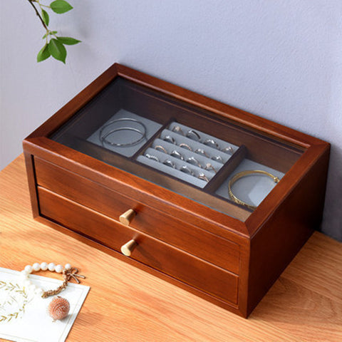 Simple Wooden Jewelry Storage Makeup Box