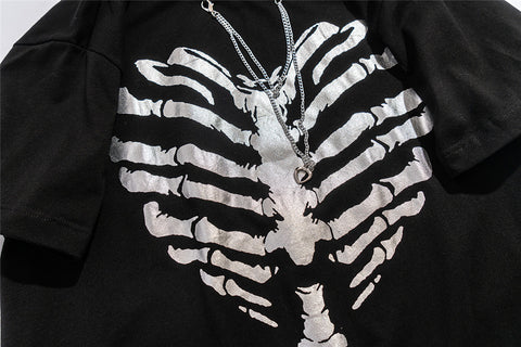 Decorative Half Sleeve High Street Trend Five Point Sleeve T Shirt