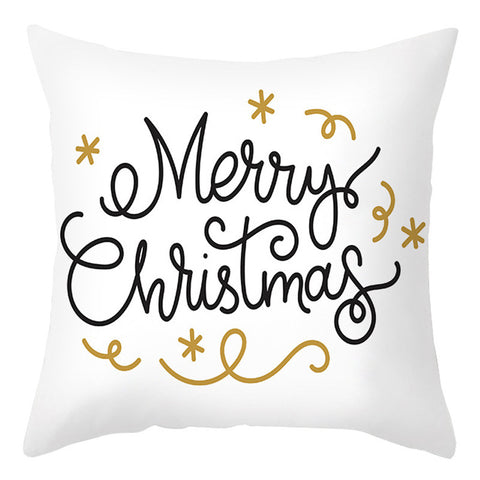 Christmas Pillow Cover Cartoon Letter Print Cushion Cover Office Sofas Pillow Cover