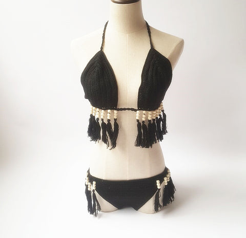Braided fringe bikini