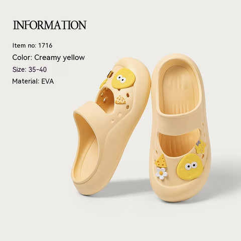 Cute Hole Shoes Women's Outer Wear Closed Toe