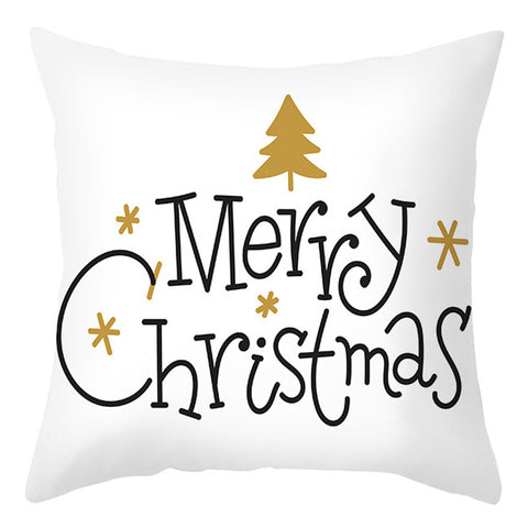 Christmas Pillow Cover Cartoon Letter Print Cushion Cover Office Sofas Pillow Cover