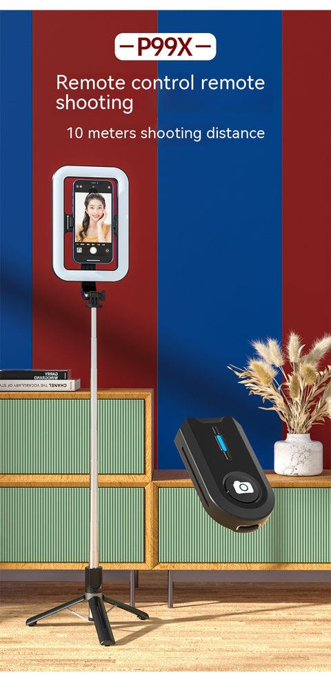 8-inch Beauty Fill Light Selfie Stick Bluetooth Remote Control Integrated Outdoor Floor Live Tripod