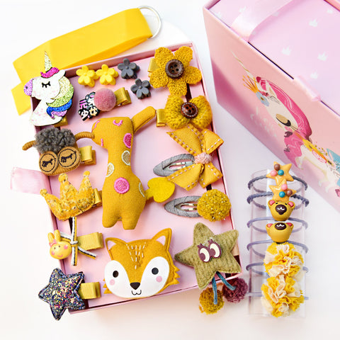 24-piece Children's Day Gift Children's Hairpin Headdress Girls Baby Hair Clip Cute Princess Hair Accessories Set