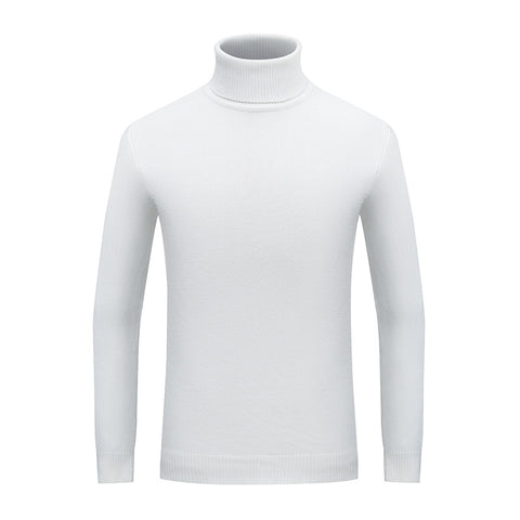 Men's Hollow Solid Color Turtleneck Sweater Fashion Casual All-match Simple Sweater