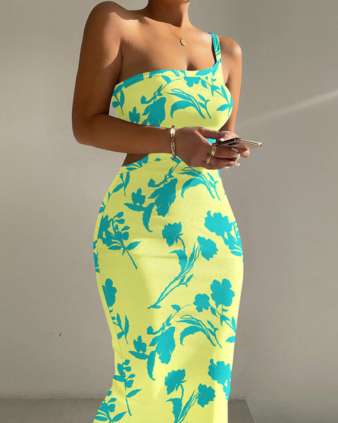 Fashion Slim New European And American Women's Print Dress