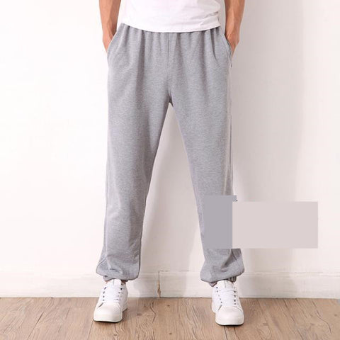 Spring And Summer Thin Elastic Waist Men's Loose Straight Leg Cotton Casual Long Pants