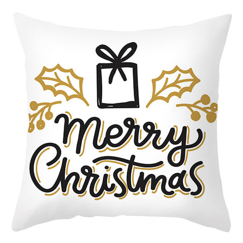 Christmas Pillow Cover Cartoon Letter Print Cushion Cover Office Sofas Pillow Cover