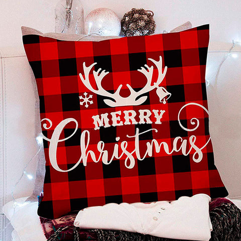Christmas Pillow Cover Cartoon Letter Print Cushion Cover Office Sofas Pillow Cover