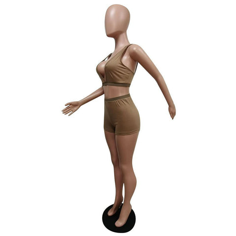 Summer Fashion Casual Exercise Vest Shorts Two-piece Set