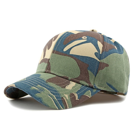 Camouflage Cotton Baseball Cap Outdoor Sun Protection Sports Hard Top Peak Cap
