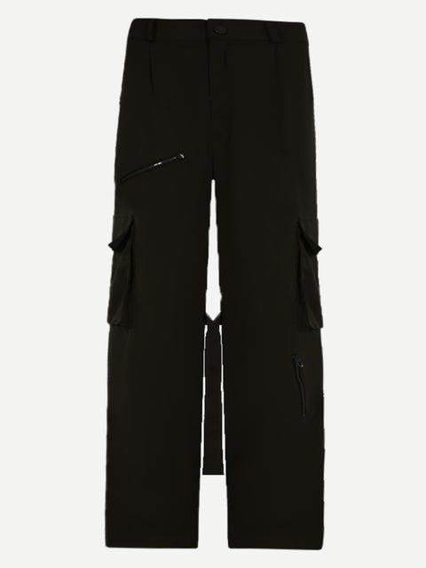 High Waist Slim Straight Baggy Pants
