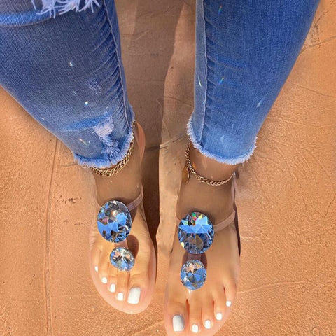Women's Summer Plastic Rhinestone Sandal Slippers