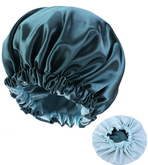No Plus-sized Elastic Wide-brimmed Double-layer Satin Bandeau Hat