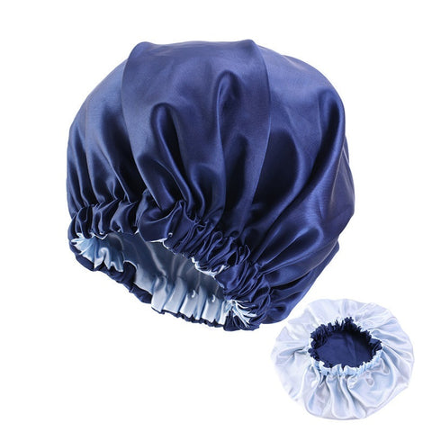 No Plus-sized Elastic Wide-brimmed Double-layer Satin Bandeau Hat