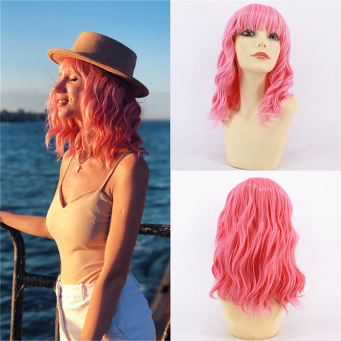 Fashion Ladies Chemical Fiber Air Liu Hai Ripple Wig Head Cover