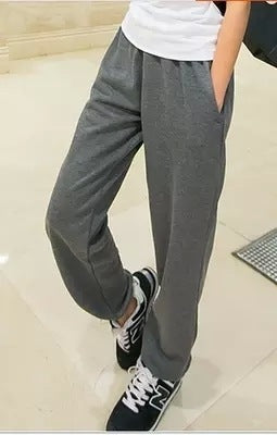 Spring And Summer Thin Elastic Waist Men's Loose Straight Leg Cotton Casual Long Pants