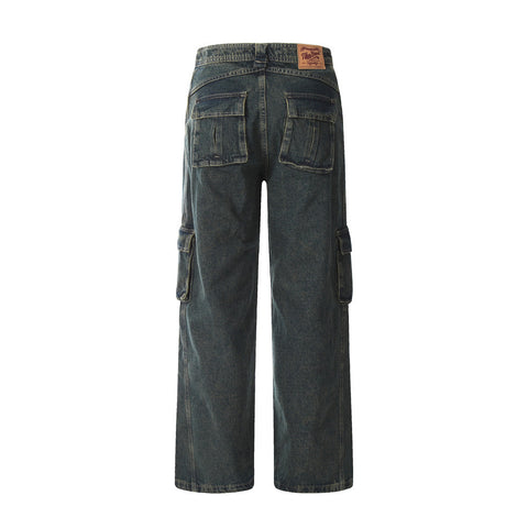 Fashion Washed Denim Overalls Men