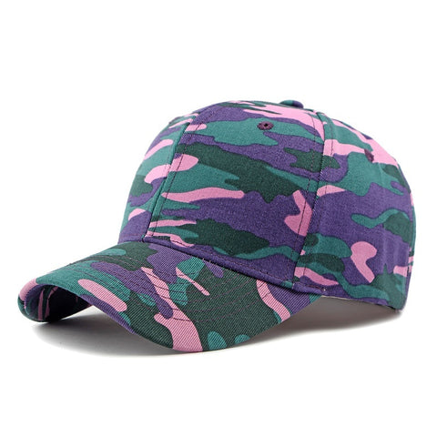 Camouflage Cotton Baseball Cap Outdoor Sun Protection Sports Hard Top Peak Cap