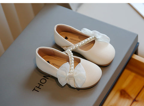 White Pearl Little Girl Baby Princess Shoes