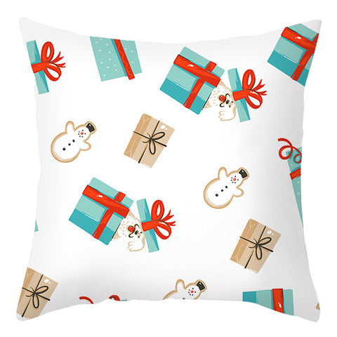 Christmas Pillow Cover Cartoon Letter Print Cushion Cover Office Sofas Pillow Cover