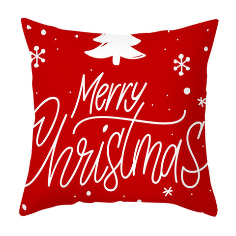 Christmas Pillow Cover Cartoon Letter Print Cushion Cover Office Sofas Pillow Cover