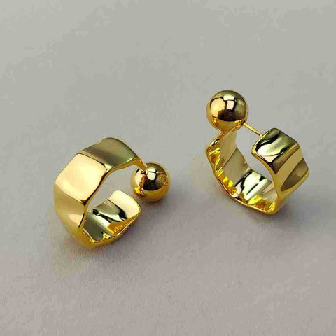 New Chinese Plant Series Brushed Rolled Leaf Three-dimensional Delicate Earrings